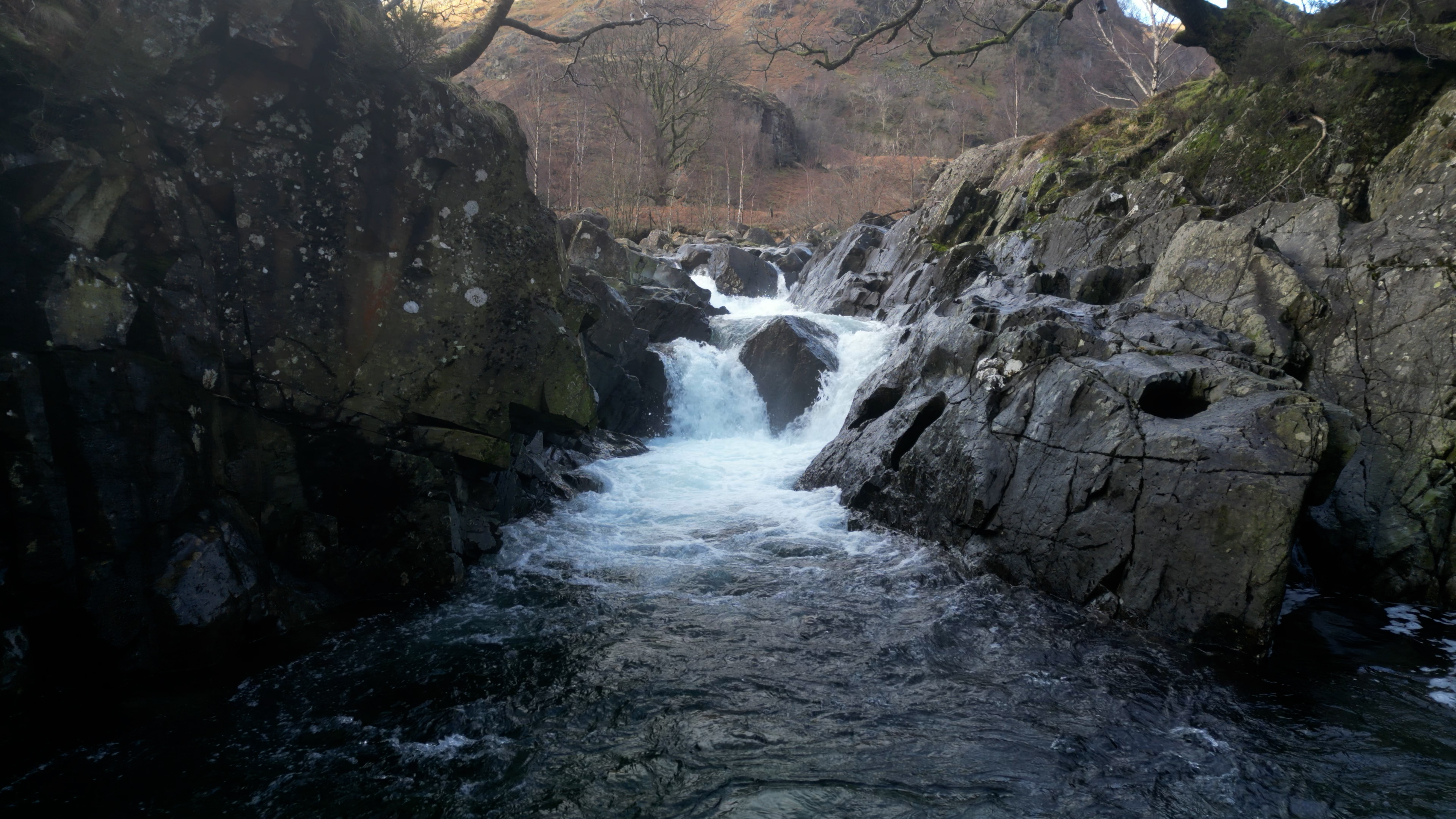 River flowing through gorge