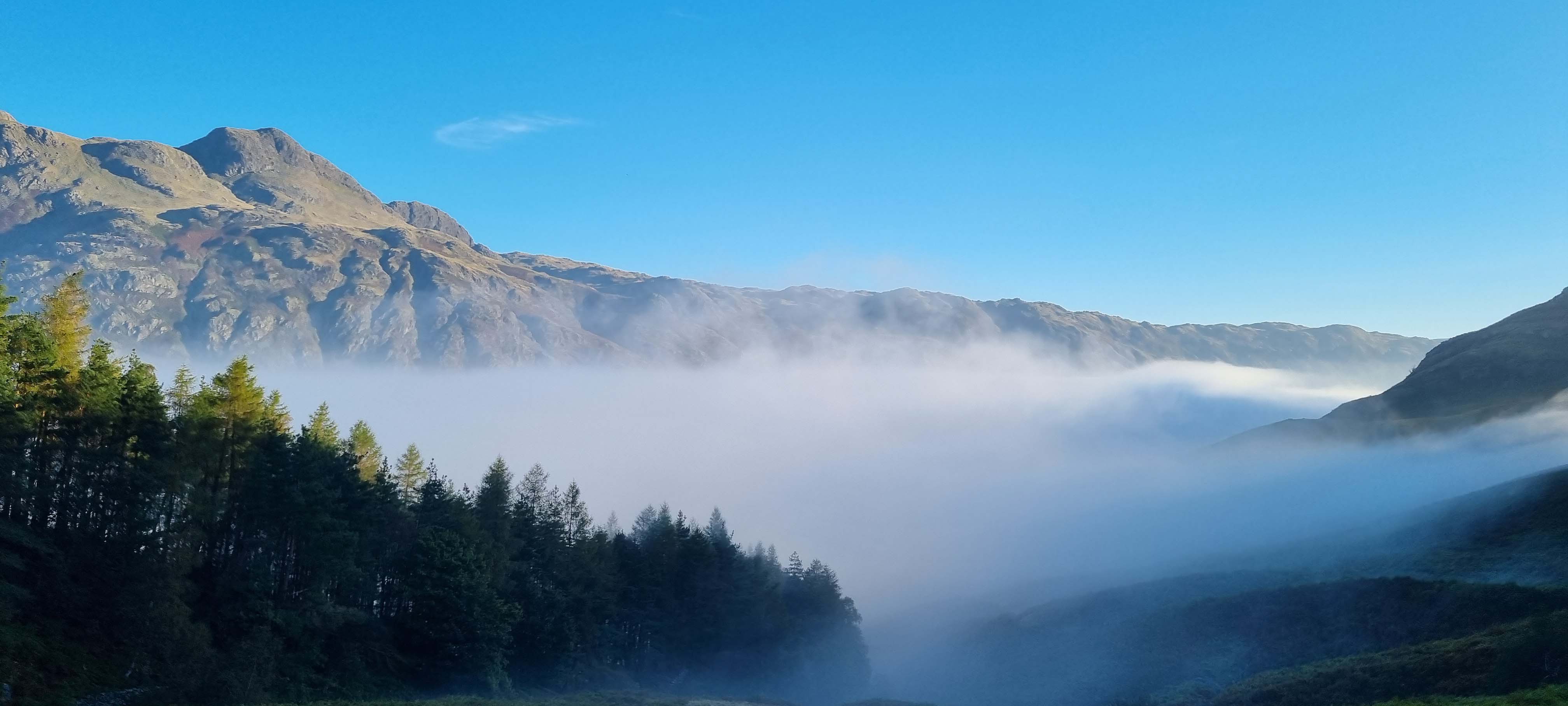 Landale Valley shrouded in fog